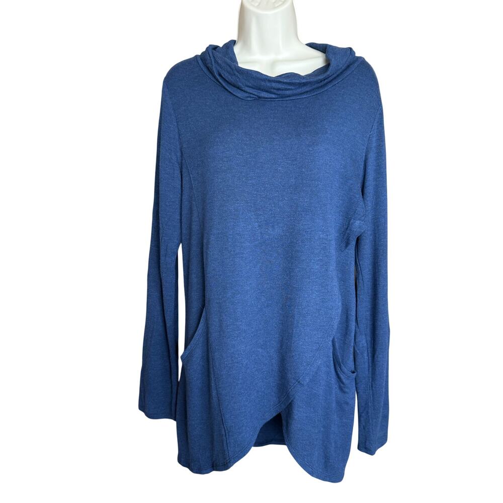 Magnolia Grace Paedia Tulip Hem Cowl Neck French Terry Knit Tunic L NWT